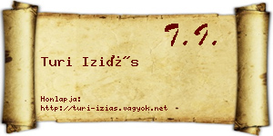 Turi Iziás névjegykártya